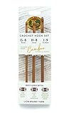 Lion Brand Yarn Needles- Article 401 Bamboo, Crochet Hook Set (G, H, I)