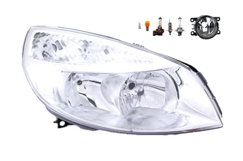 Johns, Faro halógeno delantero apto para Renault Scenic II 03-06 H7 H1 derecho + faros antiniebla + bombilla