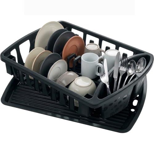 El Mejor Listado de Cocinas integrables Top 5. 49 Torosqui | Escurridor de Platos 1 Nivel Compacto | Organizador con Porta Cubiertos Integrado, Ahorra Espacio, Plástico Resistente | Fácil de Limpiar y Secado Rápido para Cocina...