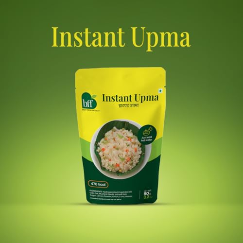 Image of Instant Upma - Pack of 6 (90g Each) | Ready-to-Cook Indian Breakfast Mix | Just Add Water | Made with Semolina & Spices | Convenient & Portable for Home, Office, or Travel (Pack of 6)
