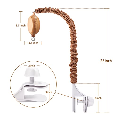 Crib Mobile Arm With Music Box - 25 Inch Universal Mobile Arm For Crib - 35 Lullabies, Volume Control, Mobile Hanger For Crib With Washable Arm Cover - Crib Toys Attachments (Imitation Wood Color) #TOP5