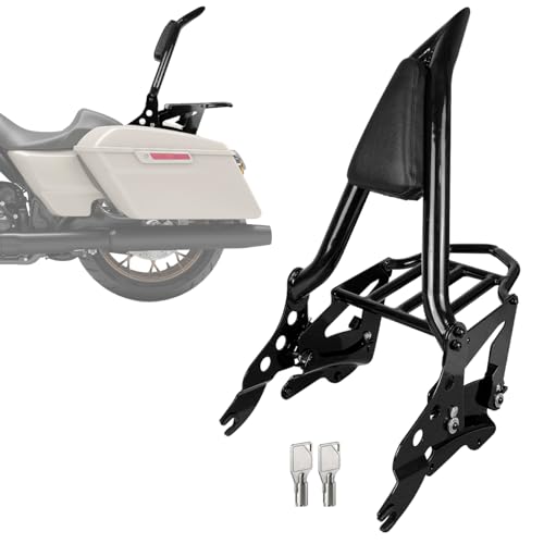 DSISIMO Detachable Passenger Backrest Sissy Bar Luggage