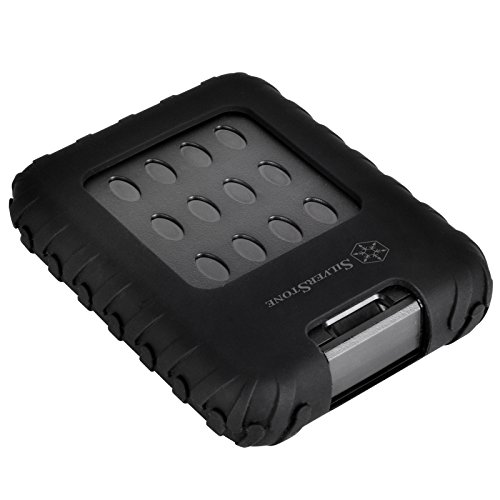 Super Sale 🛒 Silverstone SST-MMS01 - External USB 3.0 Hard Disk Drive Enclosure Case for 7mm or 9.5mm 2.5 Inch HDD or SSD, Military-Grade IP65 Water Resistant and Dust Proof, Black