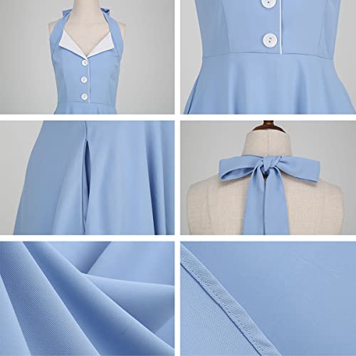 Image of Women Vintage Spaghetti Strap Cami 1950s Polka Dot Rockabilly Swing Dress Casual Boho Floral Print Cocktail Tea Party Dress
