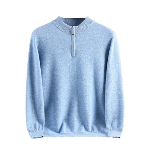 Men's Half Zipper Half High Collar Solid Color Sweater for Men