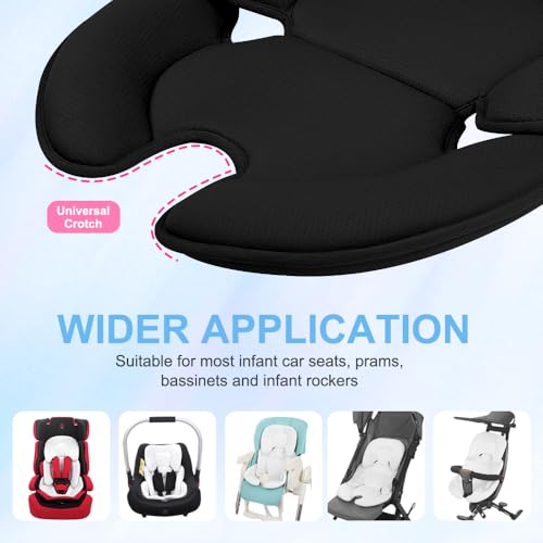 AVCXEC Sitzverkleinerer Babyschale, Neugeboreneneinsatz Babyschale, Neugeborenen Einsatz für Babyschale, Weiches Sitzauflage für Babyschale, Kopf Und Körperstütze Für Babyautositze (Schwarz)