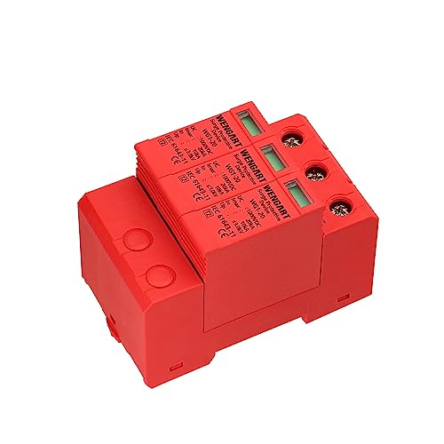 Wengart Dispositivo de protección contra sobretensiones, SPD 3P 1000V 10-20KA, Dispositivo de Baja tensión para protección contra Rayos, distribución de energía y Equipos de Control