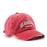 Lanly Baseball Cap Snapback Baseballkappe Vintage Unisex Herren Damen UV Schutz Docker Cap Sonnenhut Outdoor Wanderhut (Rot L)
