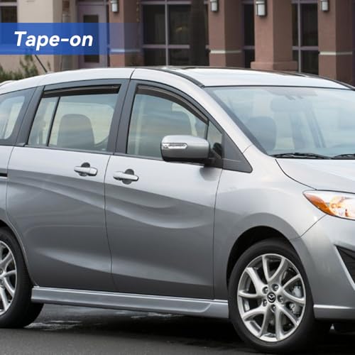 Image of Window Visors Rain Guards Shield for 2006-2015 Mazda 5, Out-Channel Window Vent Wind Deflectors Visors Shades for 06-15 Mazda 5