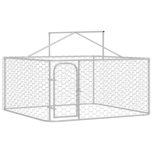 Outdoor-Hundezwinger mit Dach 200x200x150 cm, Hundezwinger Outdoor-Hundekäfig Sicherer Hundeauslauf für Garten Terrasse Draußen