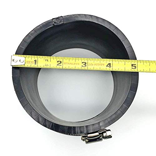 Flexible Rubber Pvc Coupling Parallel With Stainless Steel Clamps, 4 Inch, Black #TOP3