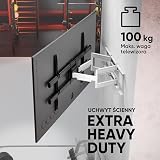 ONKRON TV Uchwyt ścienny obrotowy do telewizorów 42 – 120 cali do 100 kg, uchwyt TV wysuwany, mocowanie do telewizora max VESA 1000x600, ultra slim uchwyt ścienny TV, czarno-biały M10-BW