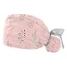 Pink Flower 2 Pieces Unisex Working Caps with Buttons Adjustable Bouffant Hats Tie Back Caps
