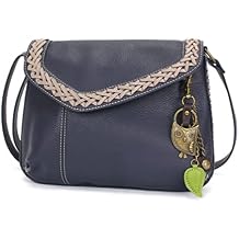CHALA Braided Boho Crossbody Bag with Metal Keychain -Ink
