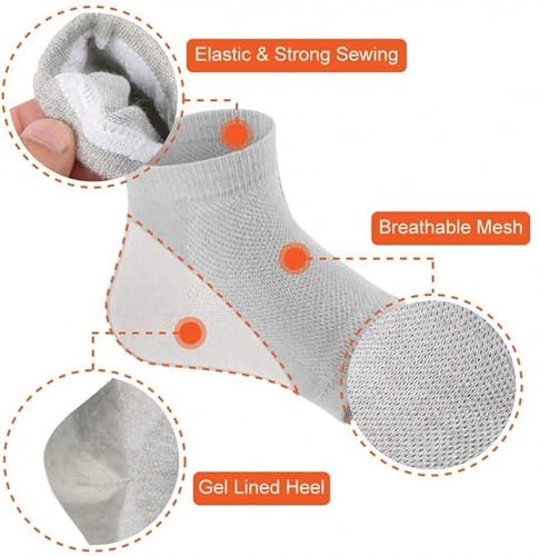 Image of Concepta Crack Cotton Foot Protector Moisturizing Socks with Spa Gel, Heel Pain Relief Silicone Gel Pad Heel Protector Socks with Spa Botanical for Men and Women Cotton Socks Multicolour (Pack of 3 Pair)