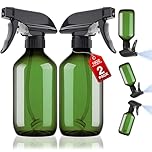 2 Packs Plastic Spray Bottles 360° Water Spray Bottle for Cleaning - 10 oz/300 ml Upside Down Spray Bottle Refillable Small Squirt Bottle with Adjustable Nozzle for Hair, Cooking, Plant, Pet (Green)