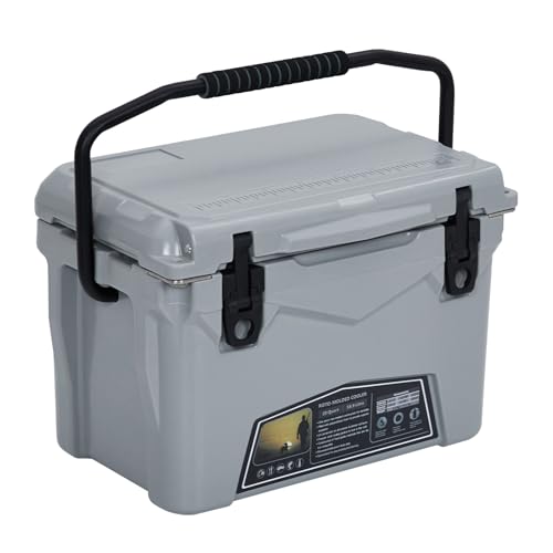 20 QT Rotomolded Cooler, Portable Ice Chest with 5-Day...