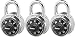 Master Lock 1500D Locker Lock Combination Padlock, 3Pack, Black