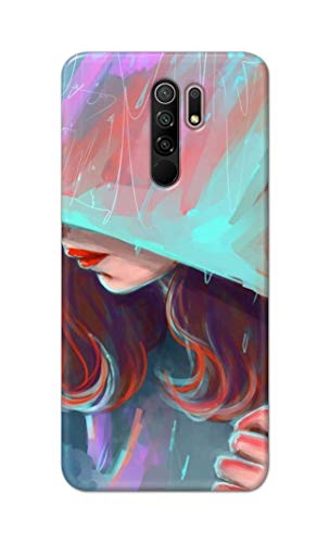 Image of PRINTFIDAA Pretty Woman Under The Umbrella Painting Printed Designer Hard Case for Redmi 9 Prime Back Cover -(e) RPM1007
