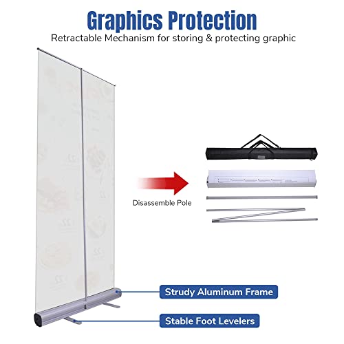 Instahibit 2Pcs Economy 33"X79" Retractable Roll Up Banner Stand Trade Show Signage Display #TOP4