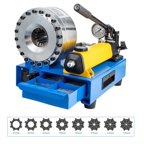 Hydraulic Hose Crimping Tool: Portable 6-25mm & 10-31mm Hose Crimping Machine with 8 Sets of Dies