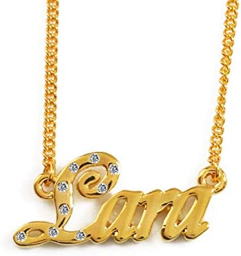 قلادة الاسم من زاكريا لارا مطلي بالذهب 18 عيار Amazon Ae موضة