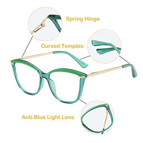 Occhiali da lettura da donna con montatura Cat Eye, eleganti occhiali da computer con blocco della luce blu, lettori con cerniera a molla TR90 (Colore : Nero, Dimensioni : 3.0 x)