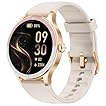 TOOBUR Smart Watch for Women, 40mm HD Smartwatch, Compatible with Android & iOS, Answer/Make Calls, Fitness Watch with Step/Calorie/HR Tracker, IP68, Gorgeous & Comfy, Gift for Lady, Beige