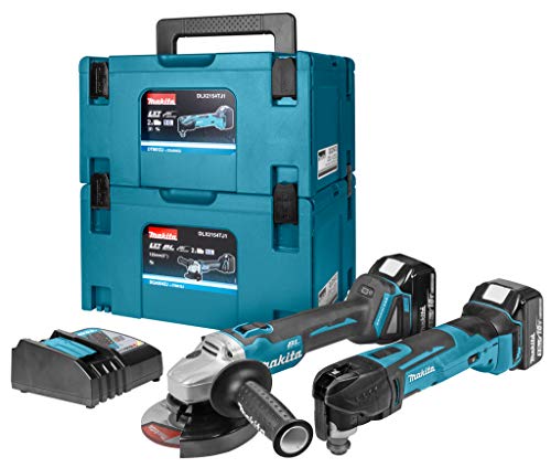 MAKITA Kit DLX2154TJ1 DGA504 + DTM51 + 2 x 50 Ah + DC18RC + 2 x MAKPAC 3 - vue 2