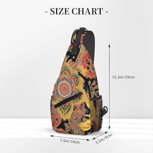 Mochila bandolera de tela africana para senderismo miniatura 3