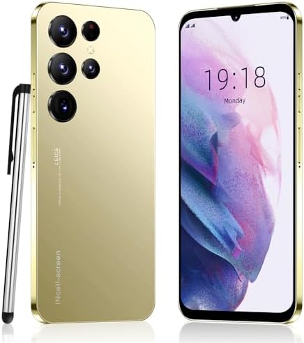 Cheap Smartphone, 6.6'' HD Display, Android 10 OS, 16GB ROM(Extendable to 128GB), Dual SIM Dual Camera, WiFi,GPS,Face ID Mobile Phones (Golden)