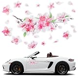 Hohopeti 桜の車用ステッカー 自動車外装装飾トラック窓用ステッカー 車傷隠しと個性表現向け車両用装飾シール