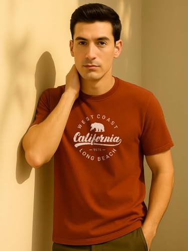 Image of Nobero Men's Regular Graphic Printed T-Shirt for Men | Soft Cotton | Classic Fit | Printed Casual Tshirt for Men