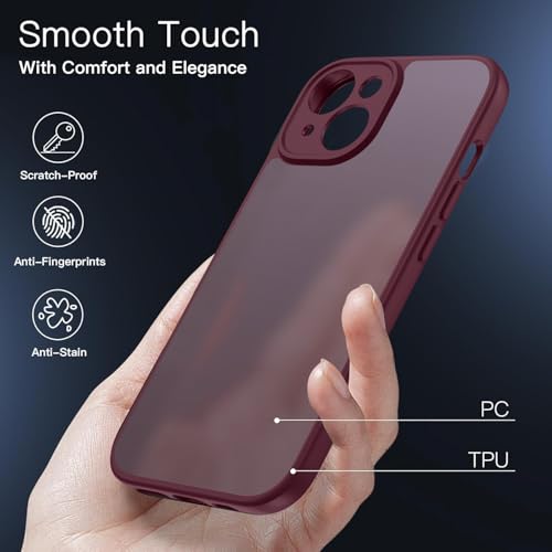 HGH für iPhone 14 Hülle, Dunkel Rot – Ansicht 4