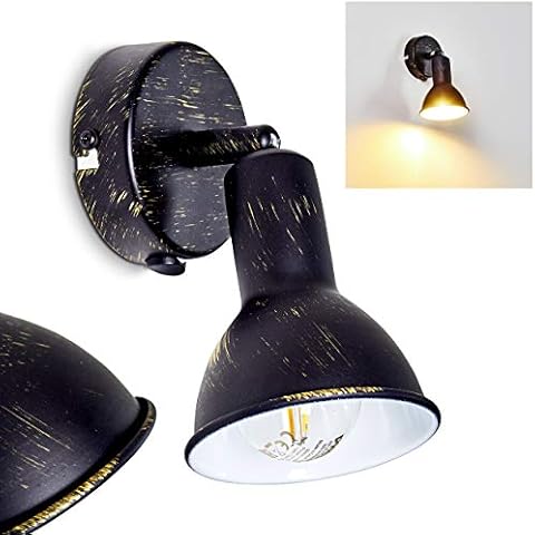 HOFSTEIN Wandleuchte Polmak, verstellbare Wandlampe aus Metall in Schwarz/Gold/Weiß Cover