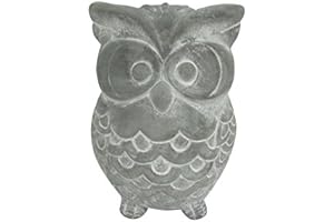8.3" H Grey Finished, Outdoor Cement Owl Statue