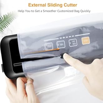 Megawise vacuum sealer, portable food sealer with strong suction power, bags and cutter included with external vacuum function, freshness saver (silver)