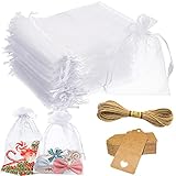 Bolsa protectora multifuncional: Es adecuado para bodas, fiestas, festivales, empaque de joyas como una bolsa de regalo. Use estas bolsas de regalo de organza para envolver elegantemente artículos de boda, chocolates, dulces, jabones, pétalos de rosa, velas, pendientes, anillos, joyas, especias, flores secas, pulseras, adornos y mucho más. También se puede utilizar para muchas otras frutas, protección contra avispas, moscas de cerezas y pájaros, estas son bolsas protectoras reutilizables.