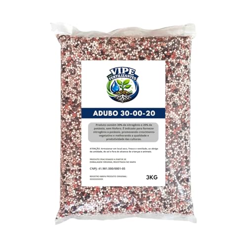 Adubo NPK 20-00-20 Fertilizante para Hortas e Pomares 3kg