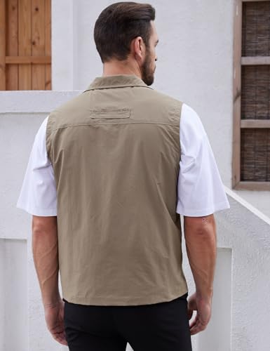 Image of Gihuo Men's Fishing Vest Utility Vest Casual Outdoor Quick Dry Safari Travel Golf Vest Work Vest
