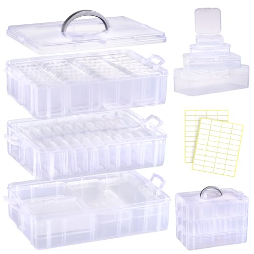 Funtopia Craft Organiser 59 Pack 3-Tier Stackable Container Box with Lids