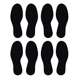LiteMark Floor Vinyl Decals Footprint Stickers – line up Stickers for Classroom Floor, Offices, Dance, Events – Durable Gloss Finish Spot Markers, Black, 10.5 Inch, Pack of 8 Pcs (4 Pairs)