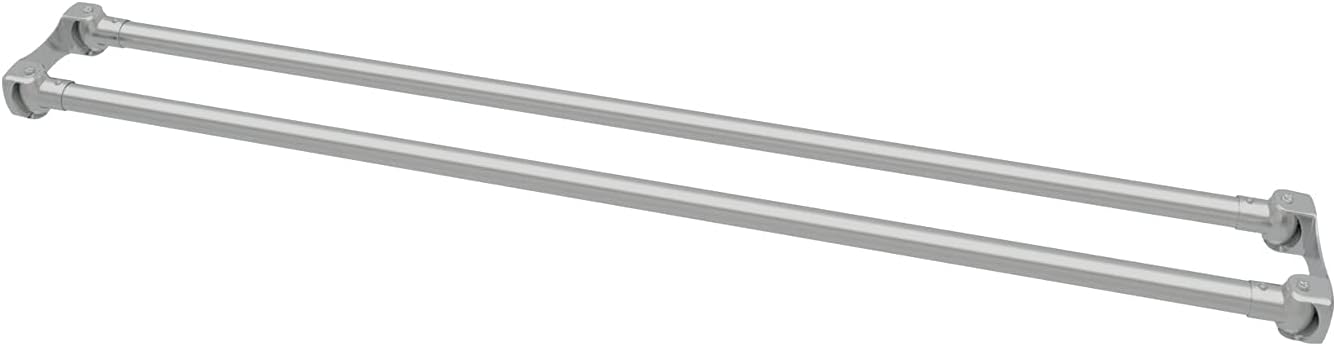 Naiture 60'' Stainless Steel Double Straight Shower Curtain Rod, Chrome Finish