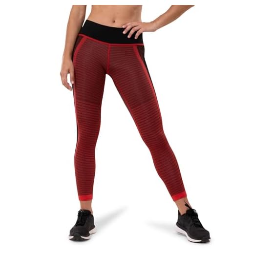 HOKO - Malla Larga de Compresión Uniforme NIKU para Mujer | Compresión Uniforme en Glúteos y Muslos | Mallas para Running, Gimnasio o Deporte | 2 Bolsillos | Sujeción y Estilo | Color Rojo, Talla M