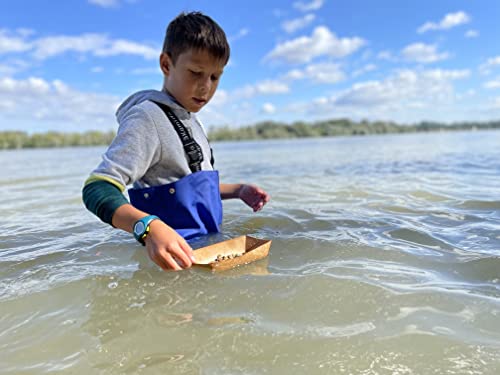 Foto von 3Kamido Kinderwathose, Jugendliche Kinder Brust Wathose - 10 Modelle, verstellbare Taille, strapazierfähige Hosenträger, Schnalle Nexus, Kinder Angeln Stiefel 20 – 35 EU (Kosmos Dunkelblau, 30/31)