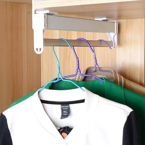 Barra de valet extensible de 25 kg para colgar ropa sin arrugas 7