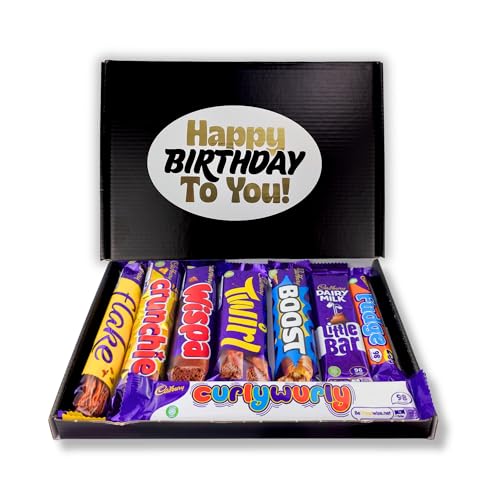 Happy Birthday Chocolate Gift Box for Men & Women - Assorted Letterbox Gift Set with Full-Sized Favourites for Her & Him