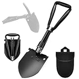 Yeacool Folding Shovel, 18.1'' Camping Shovel w/Pick, Entrenching Tool Military, Survival Foldable S