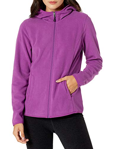 Amazon Essentials Women s Long-Sleeve Hooded Full-Zip Polar Fleece Jacket, Purple, Medium