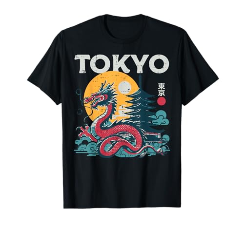 Tokyo Dragon Vintage Asian Japanese Mythical Women Men Kids T-Shirt